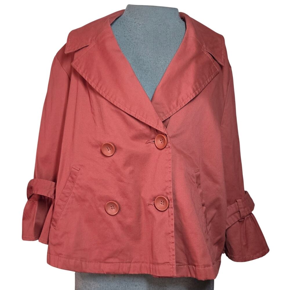 Coral Cotton Blend Crop Blazer Jacket Size XL